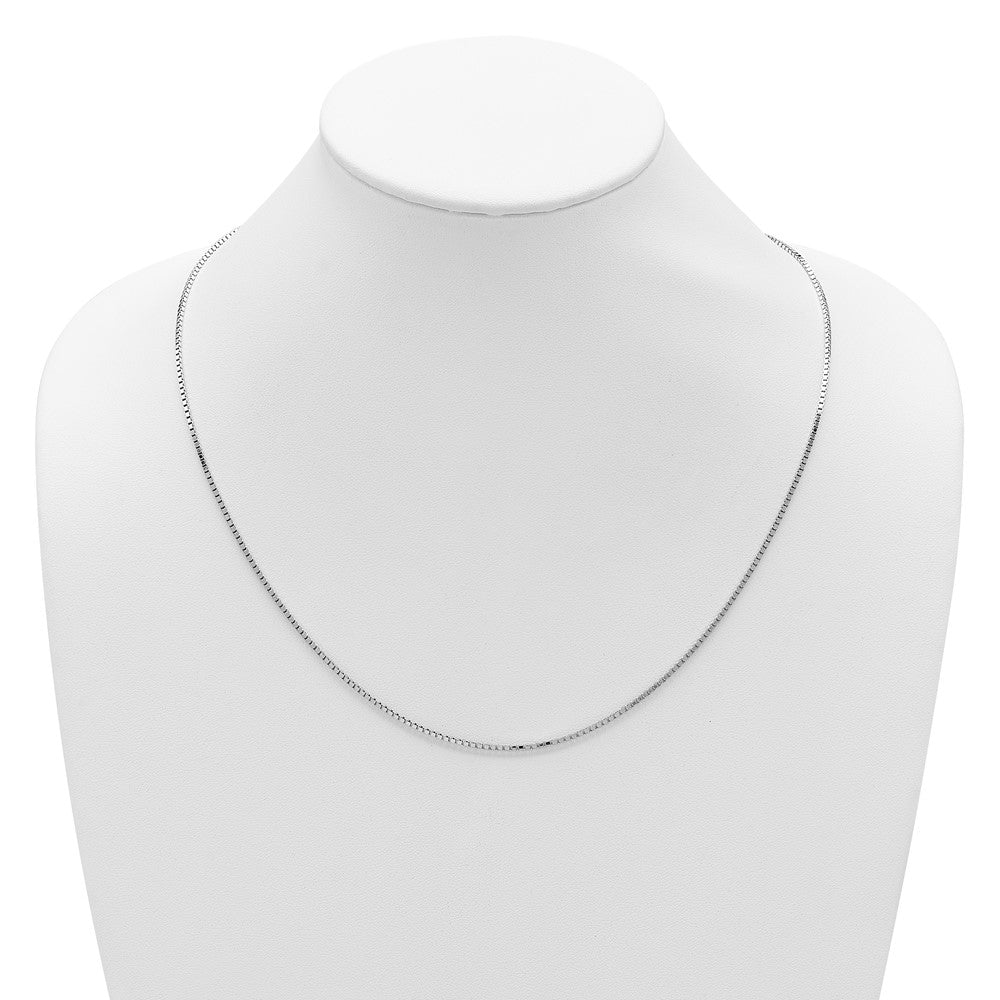 Sterling Silver Rhodium-plated Adjustable 1.5mm Box Chain