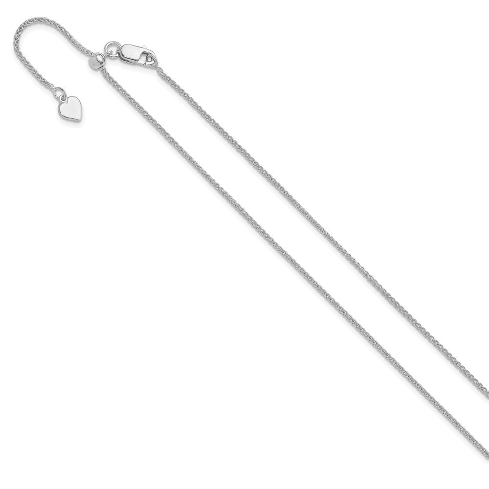 Sterling Silver Rhodium-plated Adjustable 1.3mm Spiga Chain