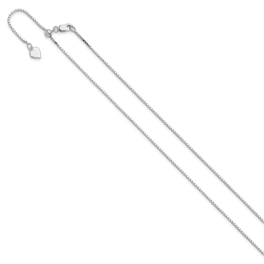 Sterling Silver Rhodium-plated Adjustable 1.1mm Box Chain