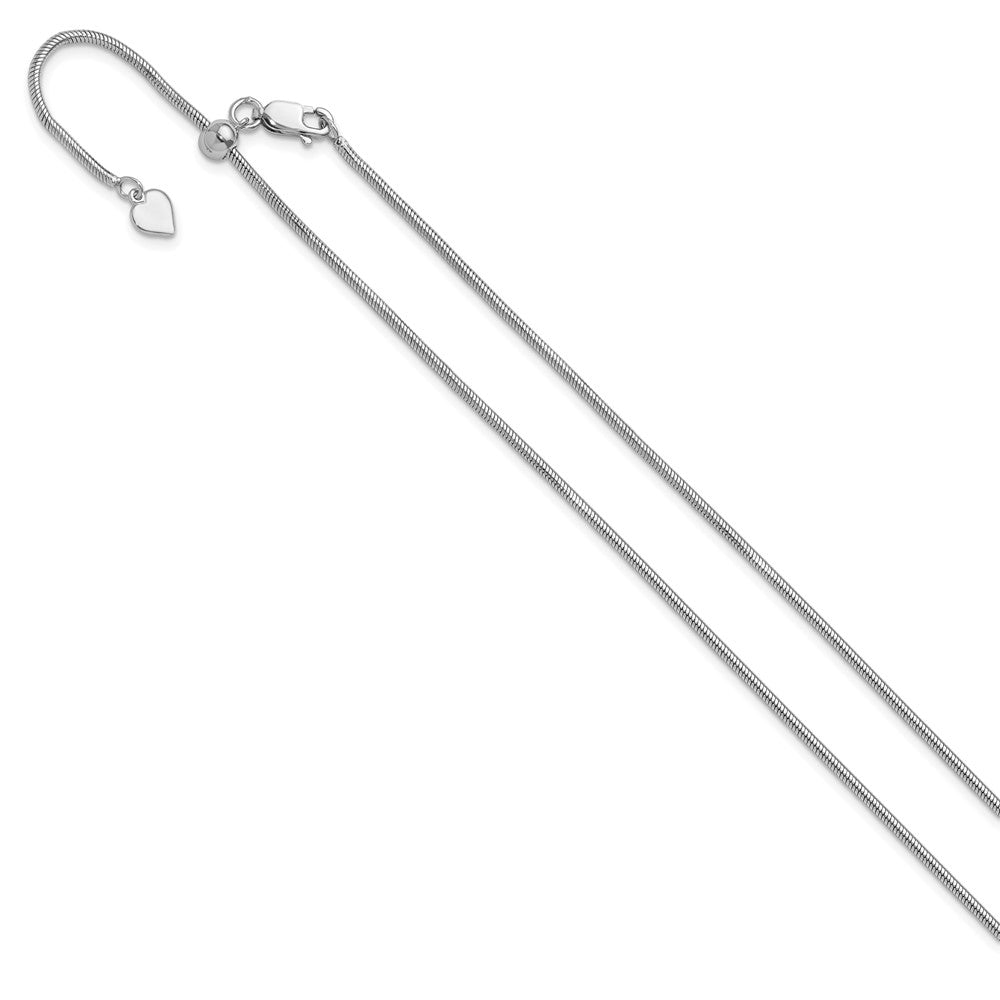 Sterling Silver Rhodium-plated Adjustable 1.6mm Snake Chain
