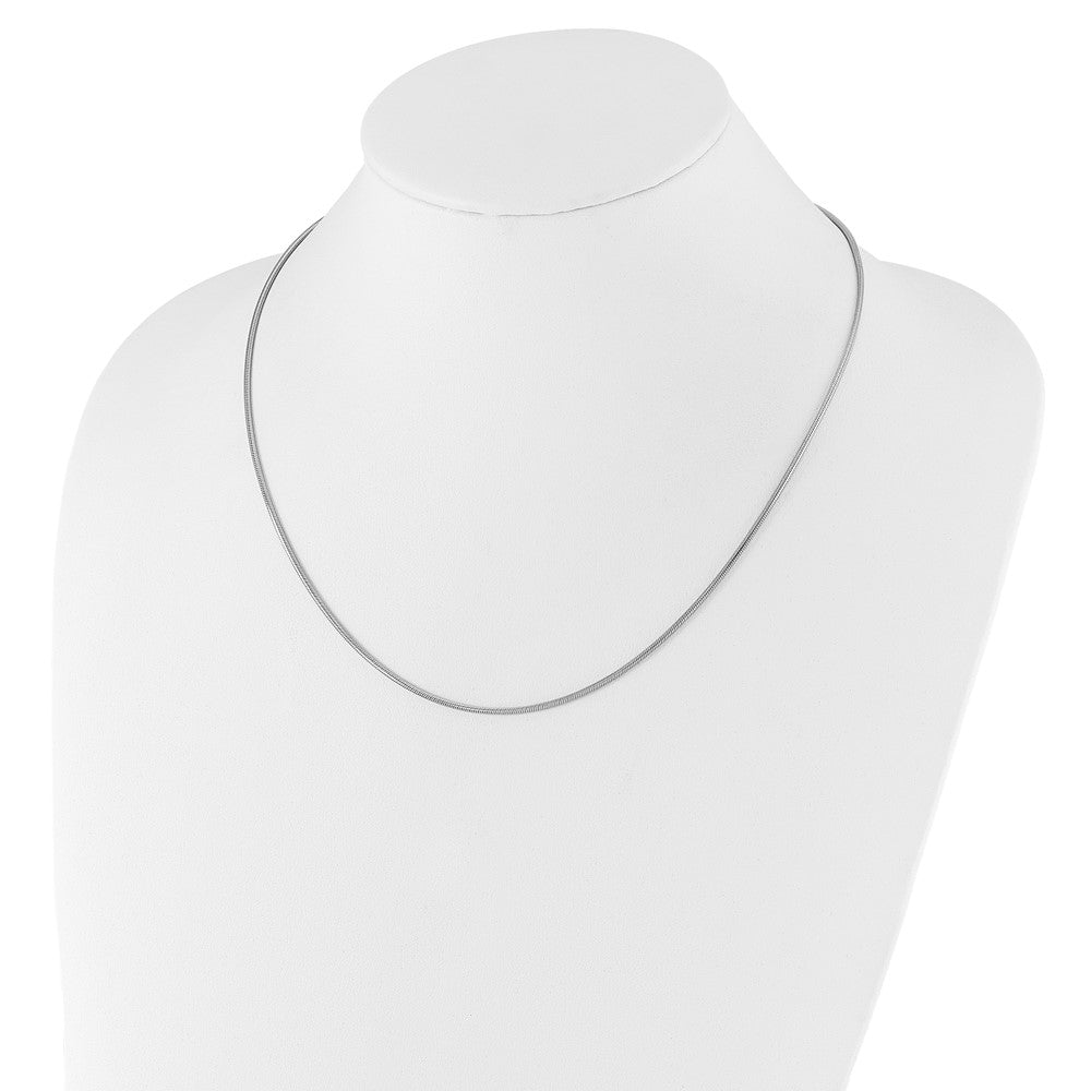 Sterling Silver Rhodium-plated Adjustable 1.6mm Snake Chain