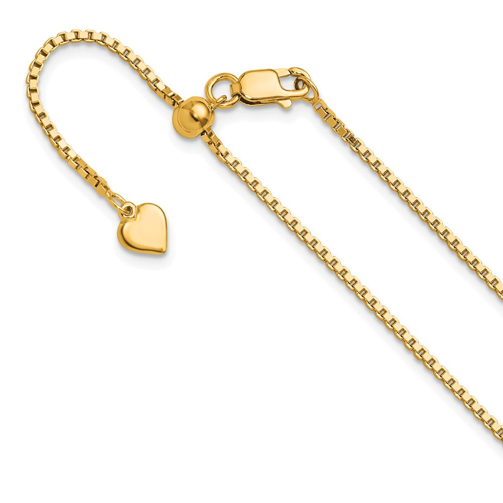 Sterling Silver Gold-plated Adjustable 1.3mm Box Chain