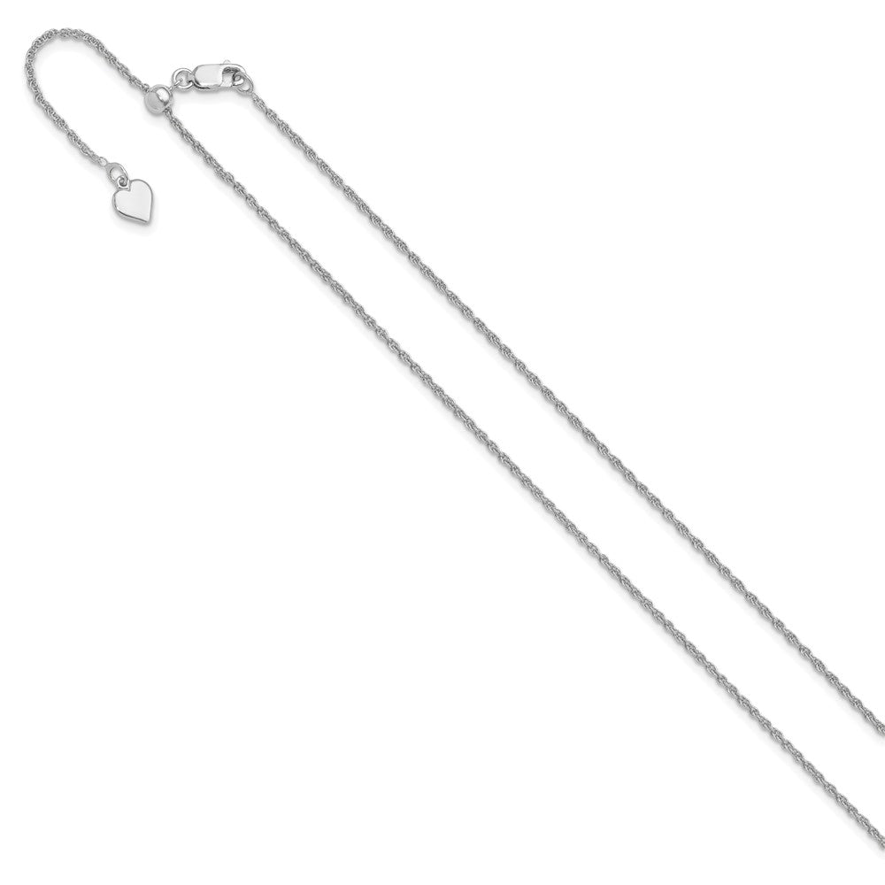 Sterling Silver Rhodium-plated Adjustable 1.35mm Loose Rope Chain
