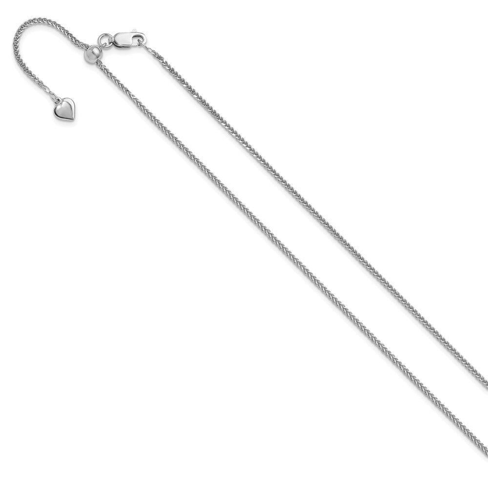 Sterling Silver RH-plt Adjustable 1.45mm Diamond-cut Square Spiga Chain