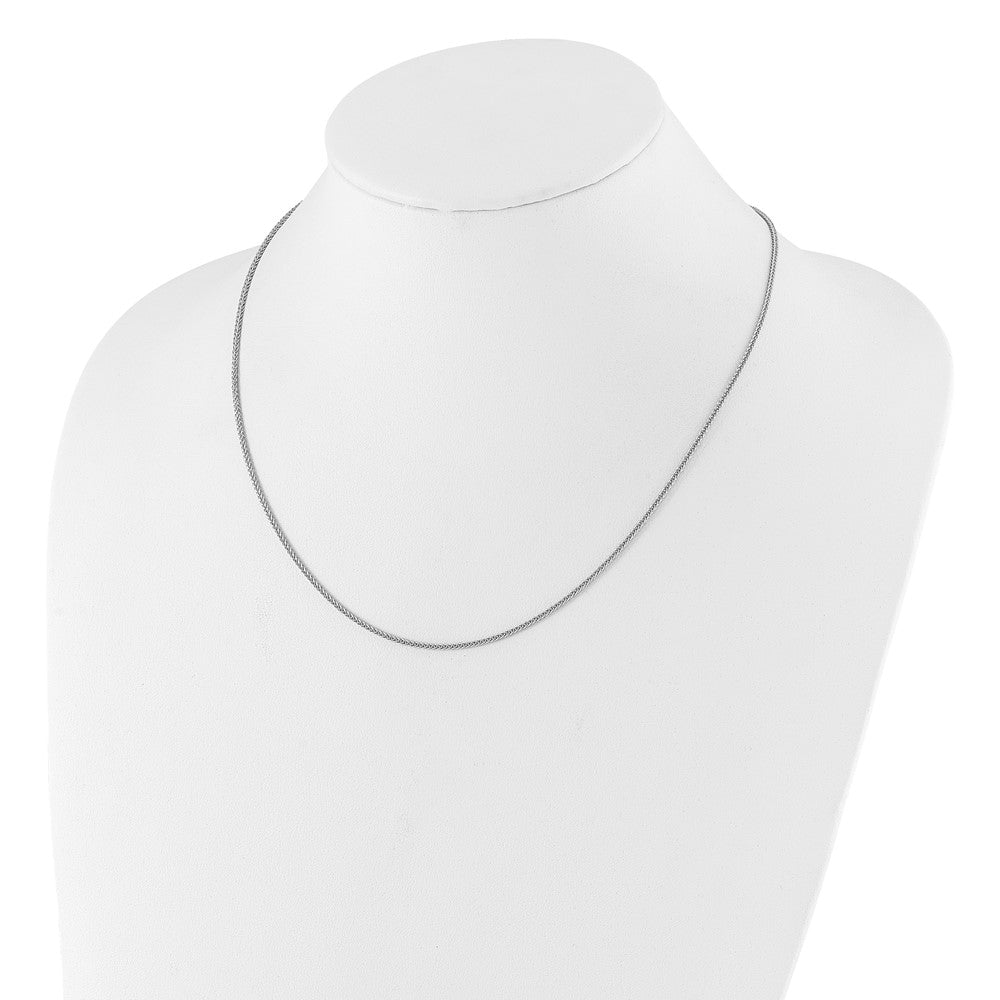 Sterling Silver RH-plt Adjustable 1.45mm Diamond-cut Square Spiga Chain