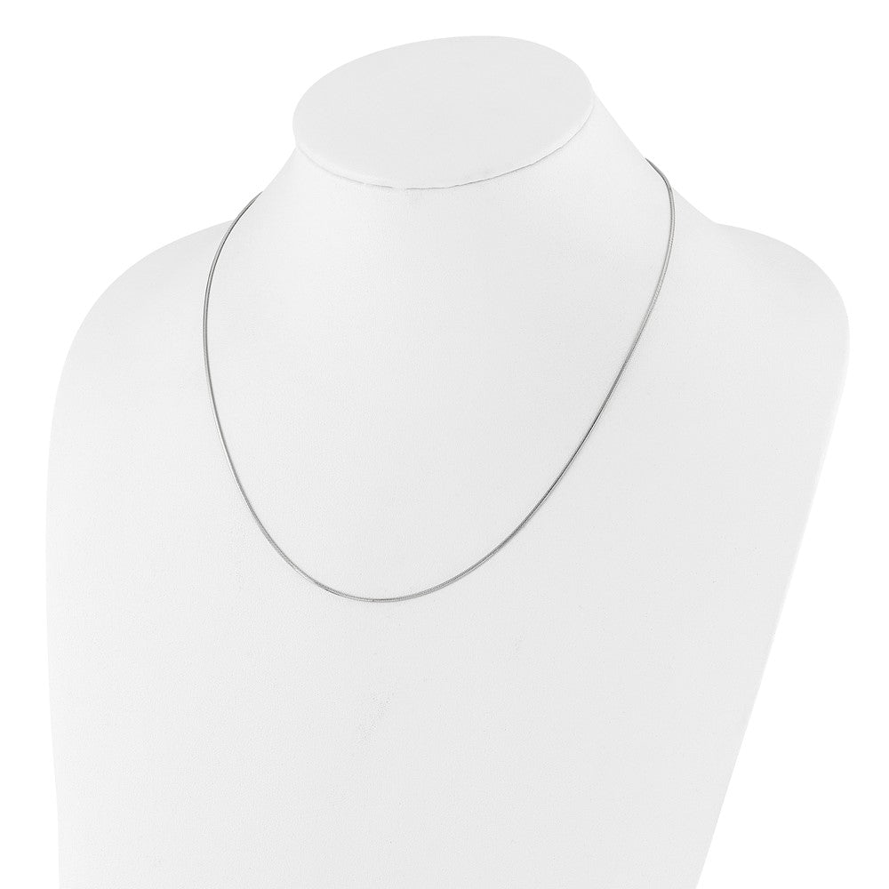 Sterling Silver RH-plt Adjustable 1mm Diamond-cut Square Snake Chain