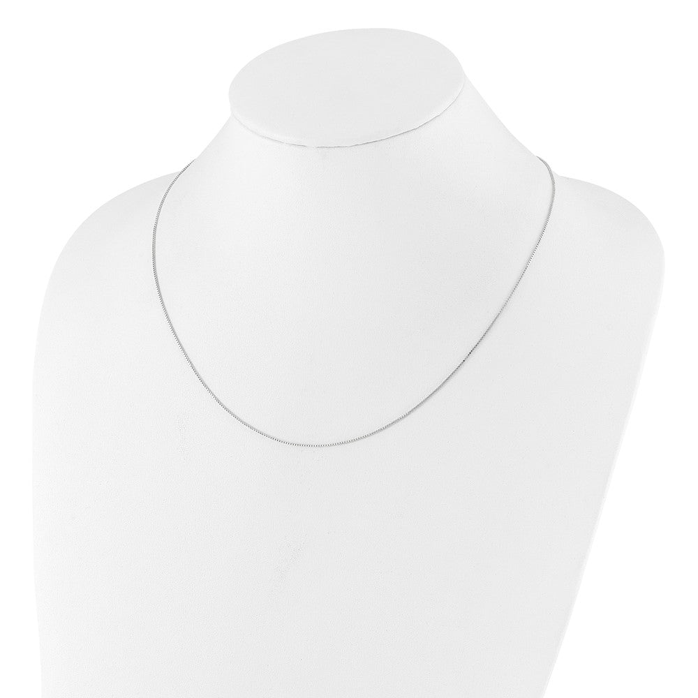 Sterling Silver Rhodium-plated Adjustable .85mm Box Chain