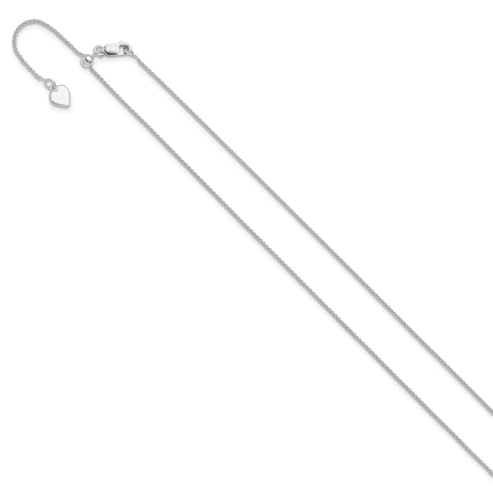 Sterling Silver Rhodium-plated Adjustable 1mm Spiga Chain