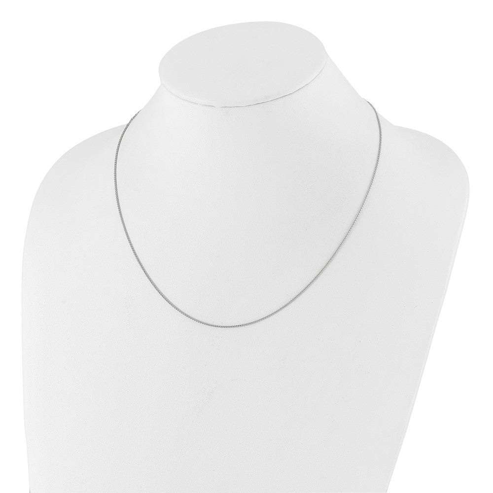 Sterling Silver Rhodium-plated Adjustable 1mm Spiga Chain