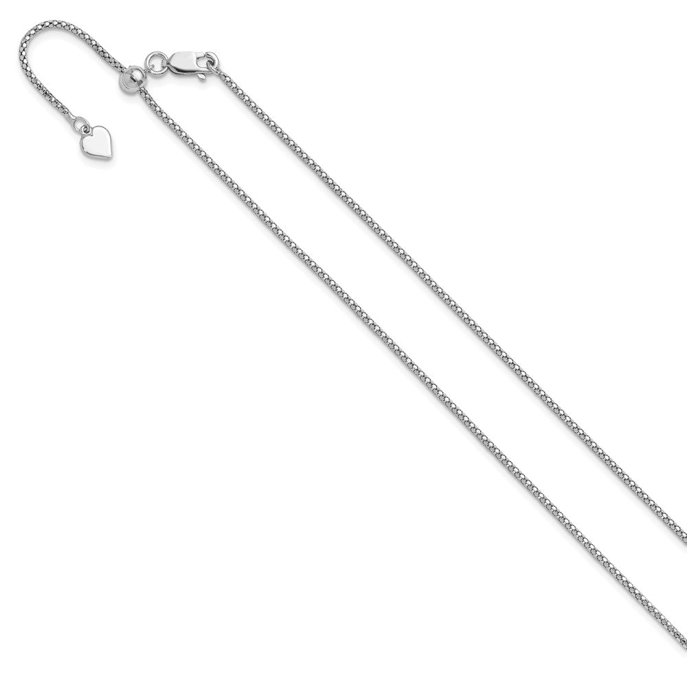 Sterling Silver Rhodium-plated Adjustable 1.4mm Popcorn Chain