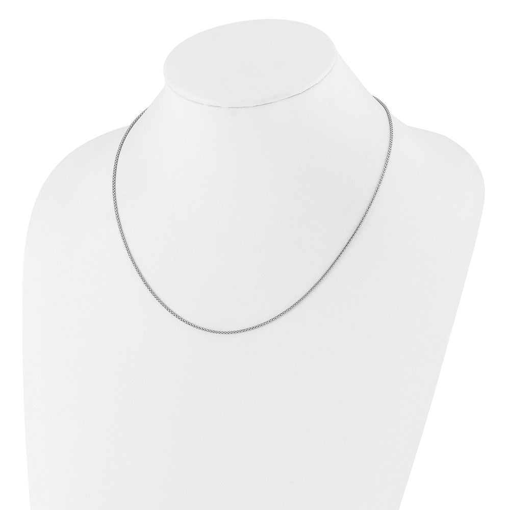 Sterling Silver Rhodium-plated Adjustable 1.4mm Popcorn Chain