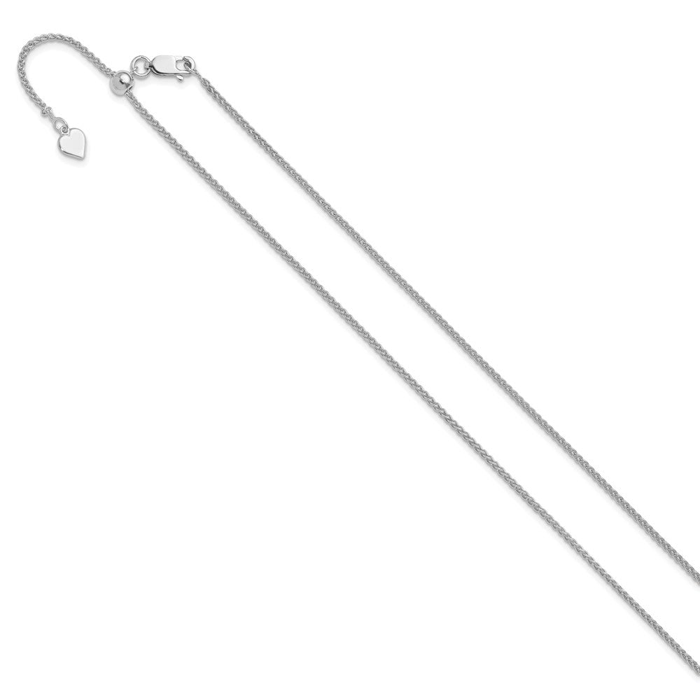 Sterling Silver Rhodium-plated Adjustable 1.5mm Spiga Chain