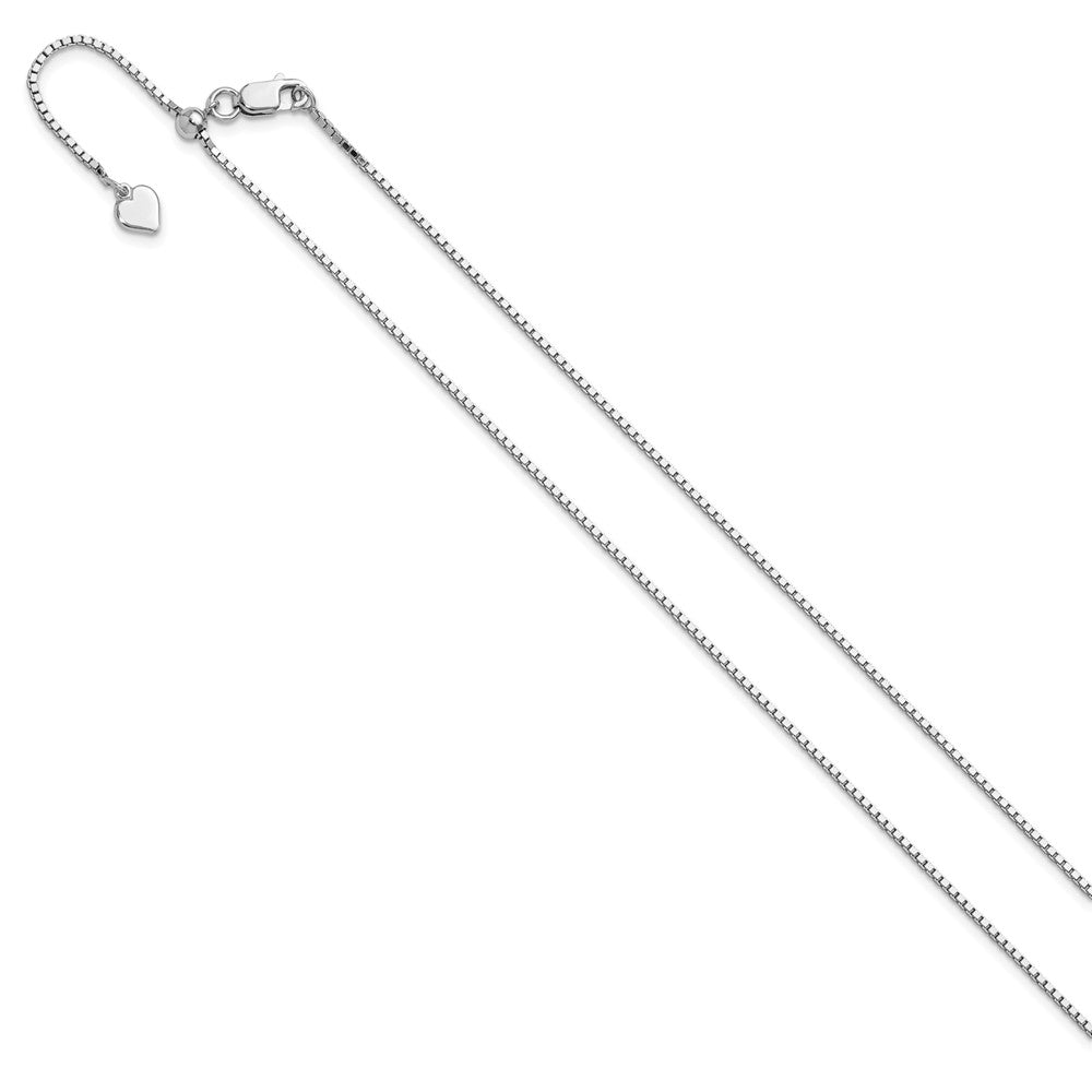 Sterling Silver Rhodium-plated Adjustable 1.15mm Box Chain