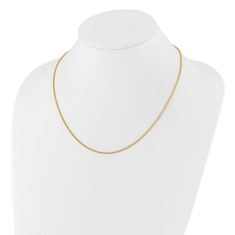 Sterling Silver Gold-plated Adjustable 1.5mm Spiga Chain