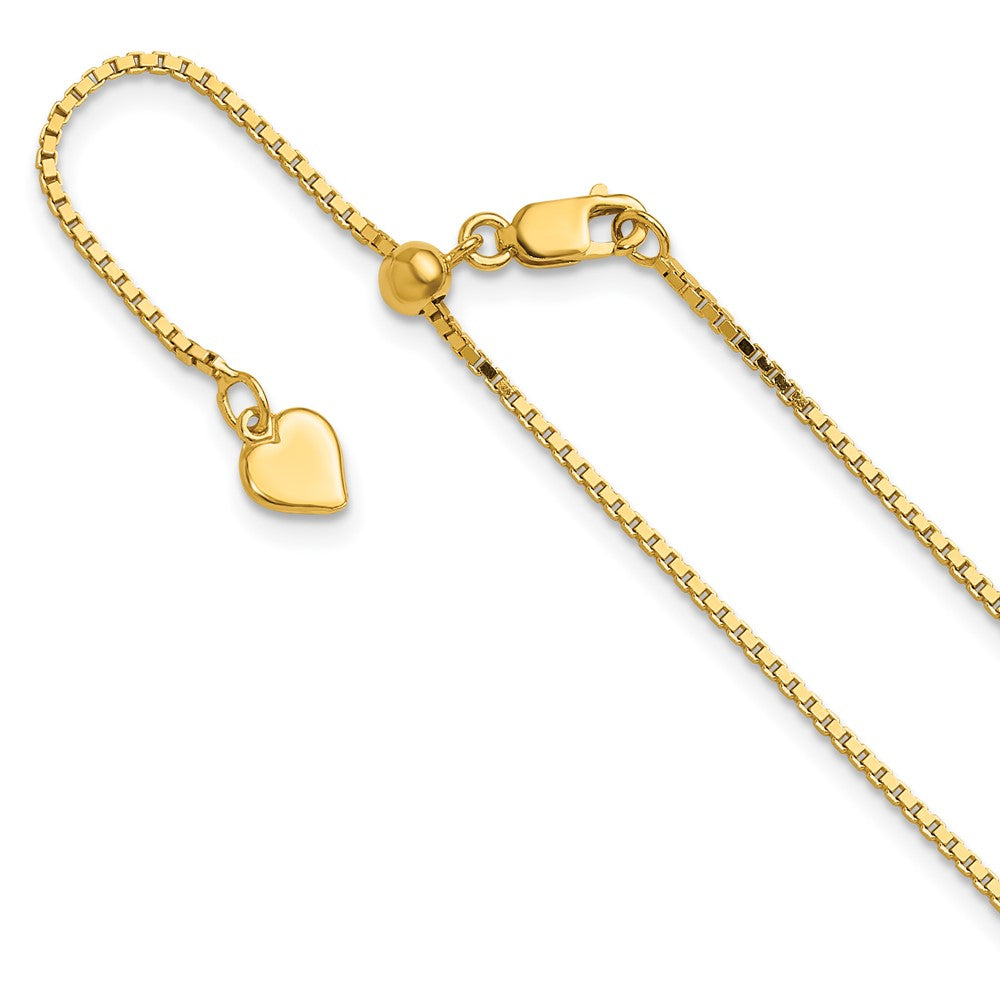 Sterling Silver Gold-plated Adjustable 1.1mm Box Chain