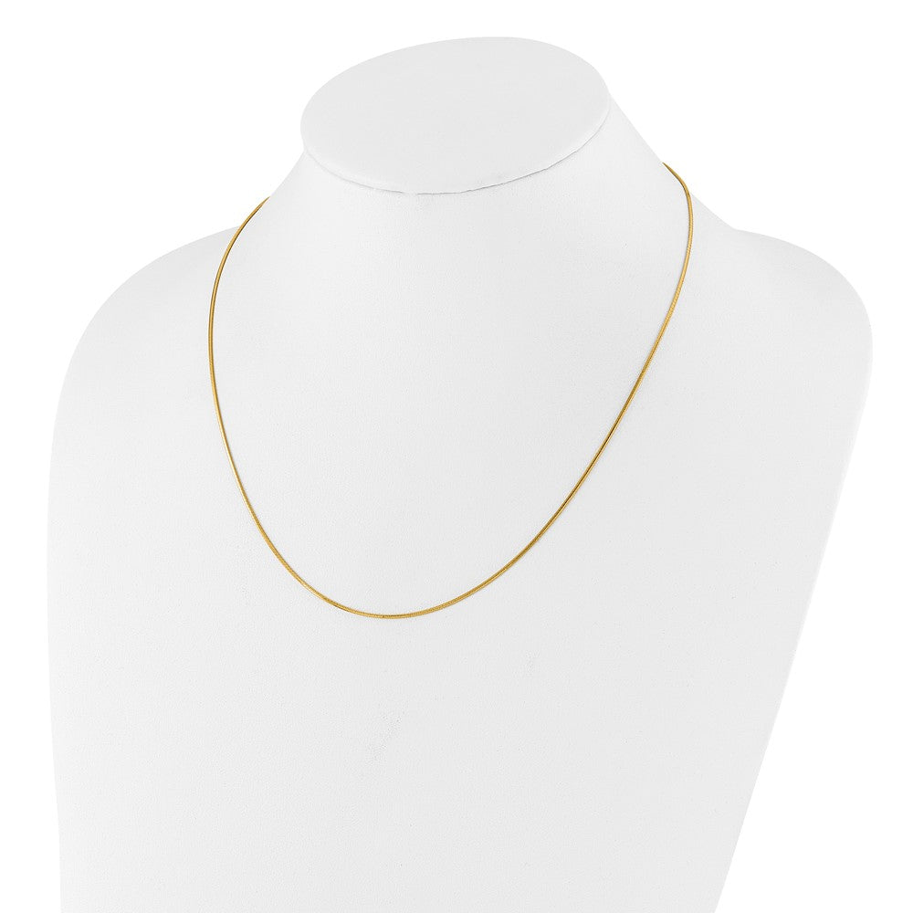 Sterling Silver Gold-plated Adjustable 1mm Diamond-cut Square Snake Chain