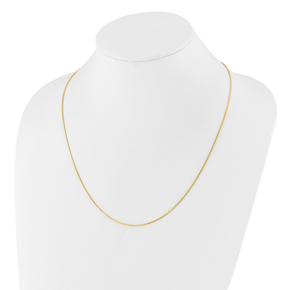Sterling Silver Gold-plated Adjustable 1mm Diamond-cut Square Snake Chain