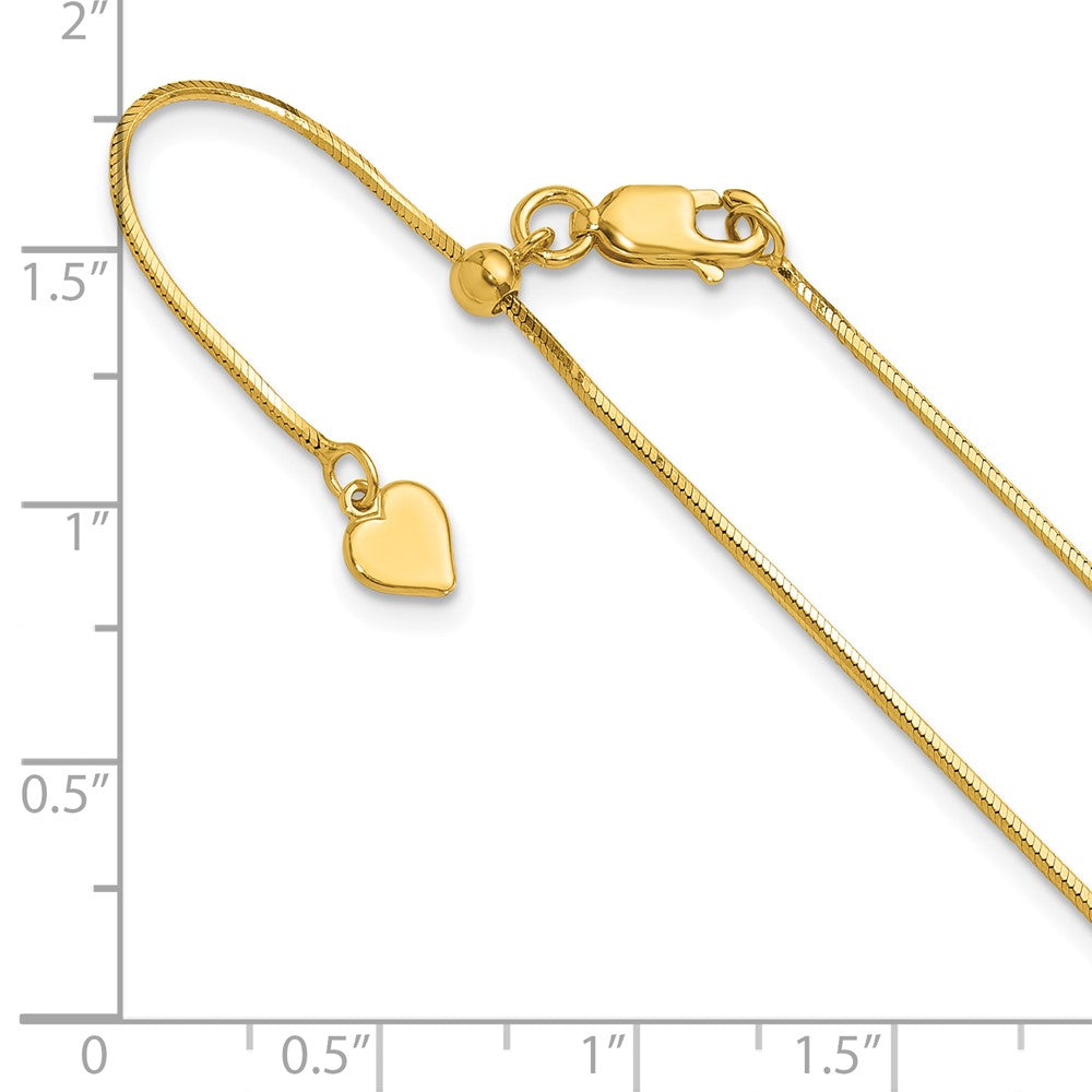 Sterling Silver Gold-plated Adjustable 1mm Diamond-cut Square Snake Chain