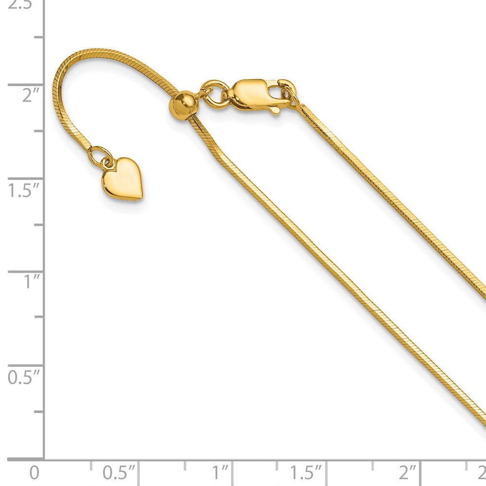 Sterling Silver Gold-plated Adjustable 1.2mm Diamond-cut Square Snake Chai