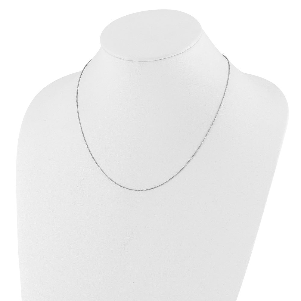 Sterling Silver Rhodium-plated Adjustable .85mm Diamond-cut Spiga Chain