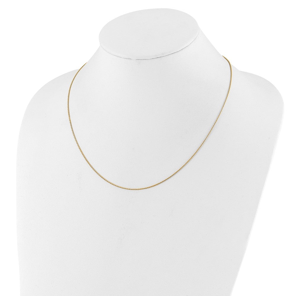 Sterling Silver Gold-plated Adjustable .95mm Diamond-cut Spiga Chain