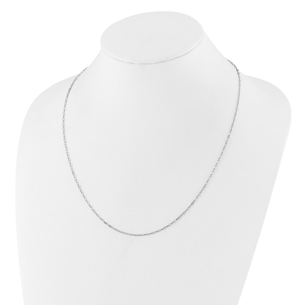 Sterling Silver Rhodium-plated Adjustable 2mm Flat Oval Chain