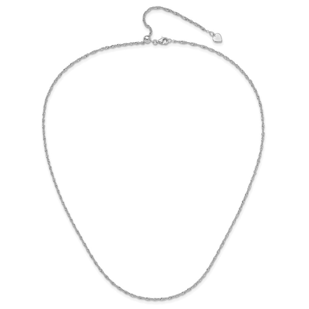 Sterling Silver Rhodium-plated Adjustable 1.6mm Singapore Chain