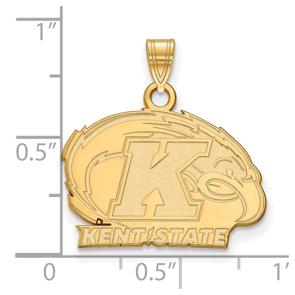 Sterling Silver Gold-plated Kent State University Small Pendant