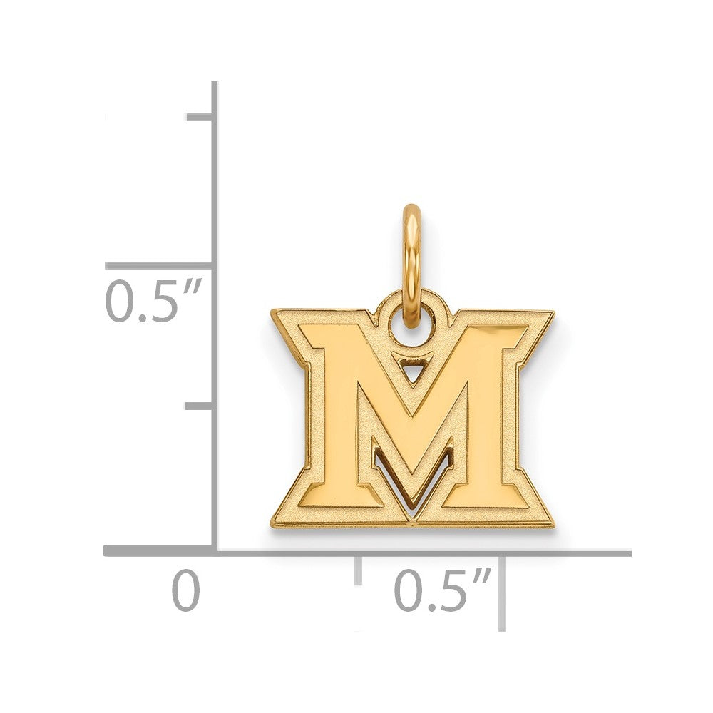 14K Gold Miami University XS Pendant