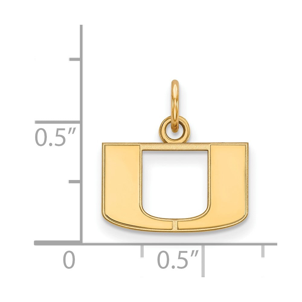 10K Gold University of Miami XS Pendant