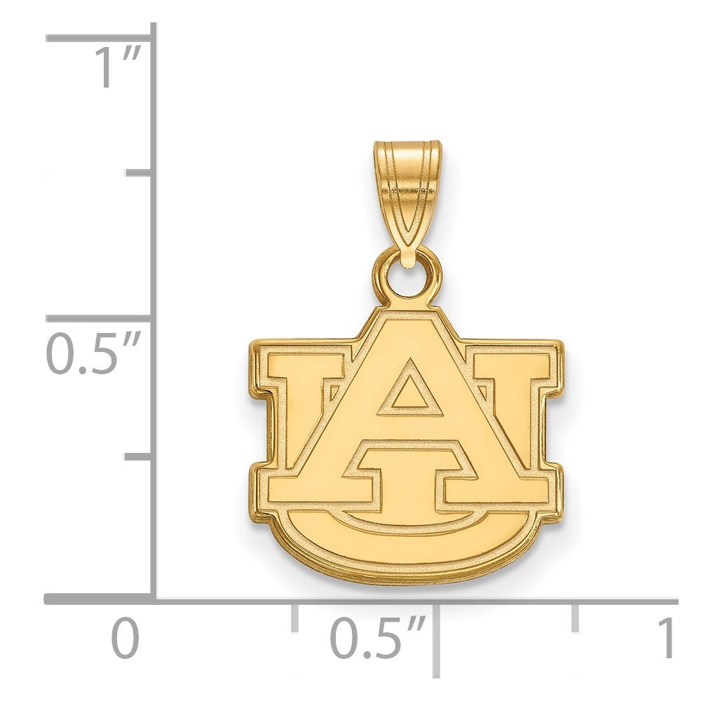 Sterling Silver Gold-plated Auburn University A-U Small Pendant