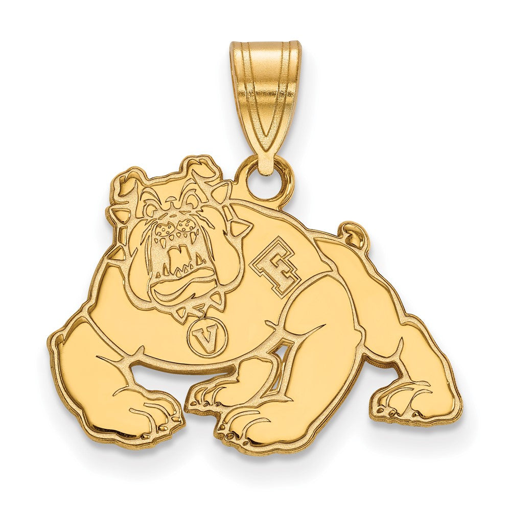Sterling Silver Gold-plated California State U. Fresno Medium Pendant