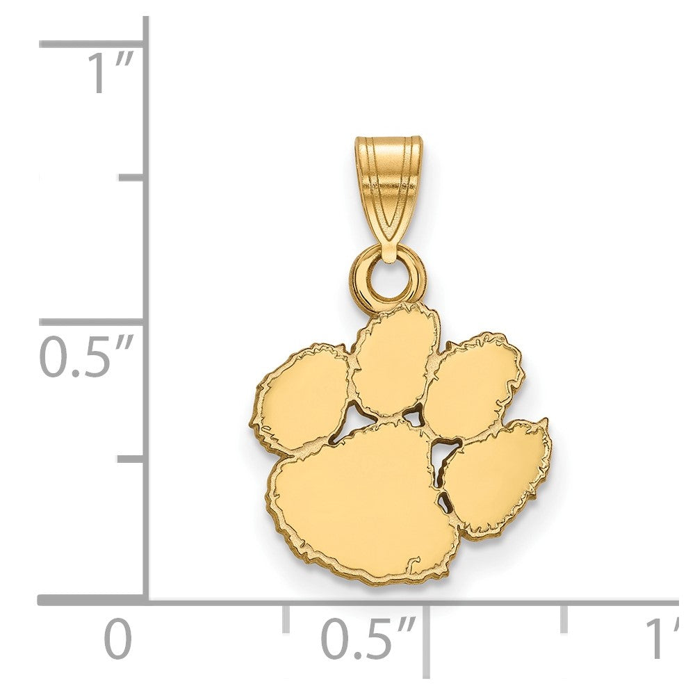 Sterling Silver Gold-plated Clemson University Small Pendant