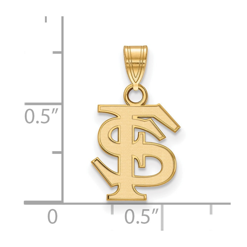 Sterling Silver Gold-plated Florida State University Small Pendant