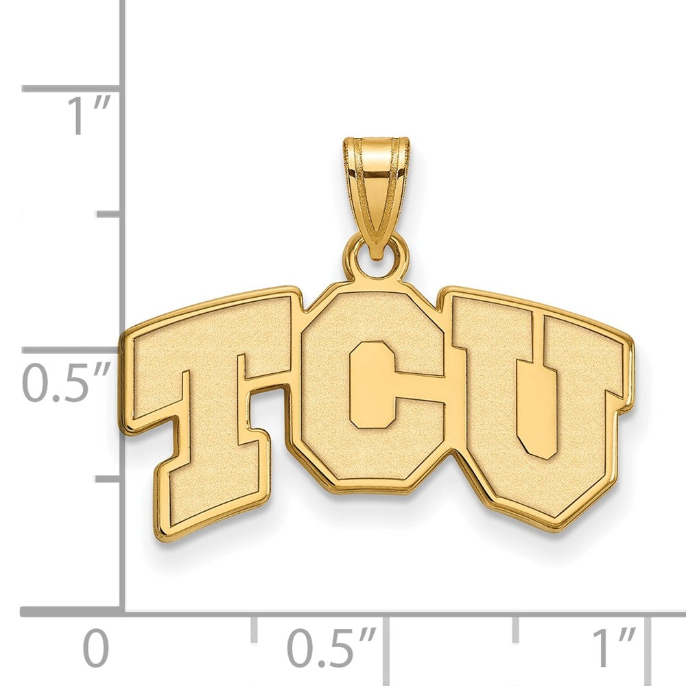 Sterling Silver Gold-plated Texas Christian University Small Pendant