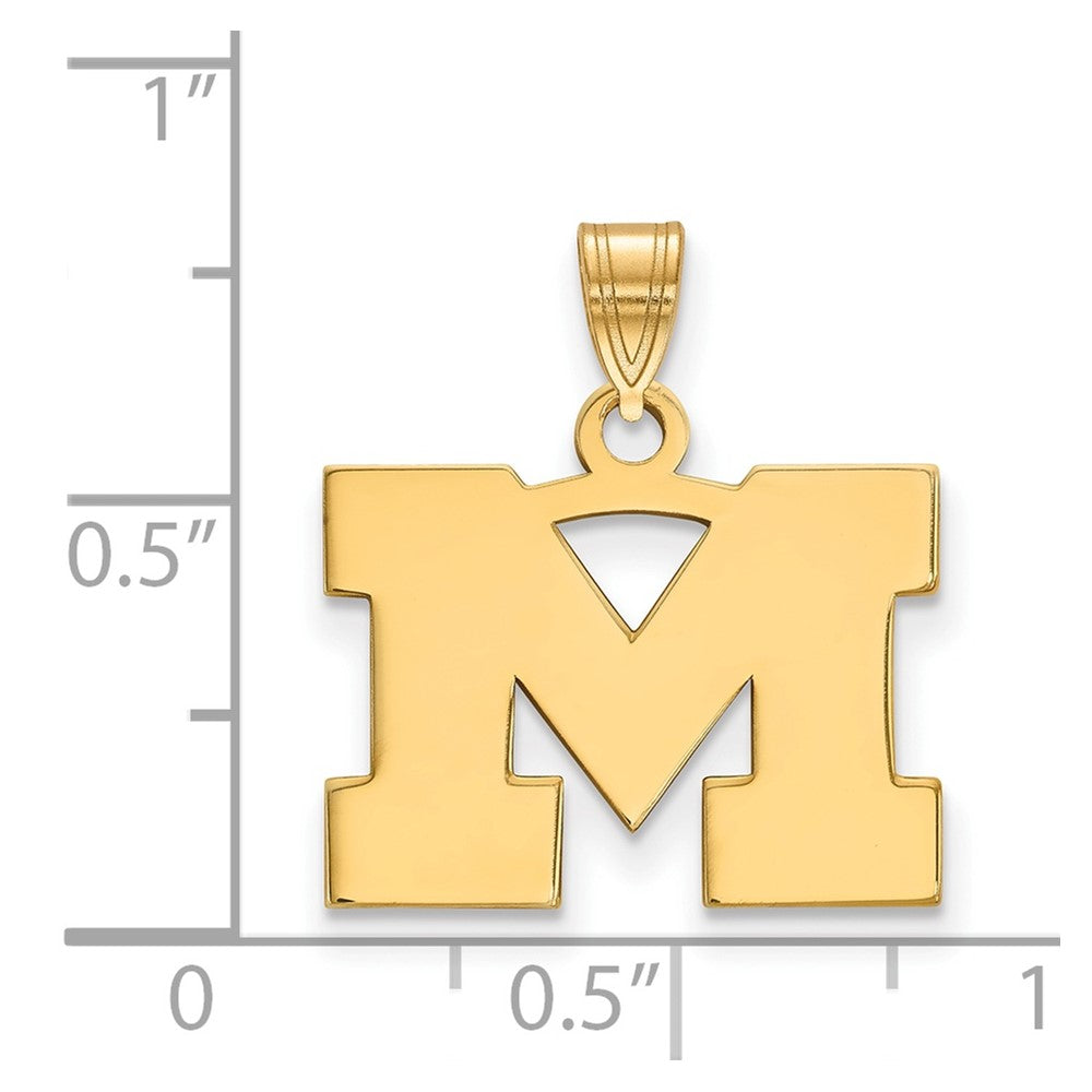 Sterling Silver Gold-plated University of Michigan Small Pendant