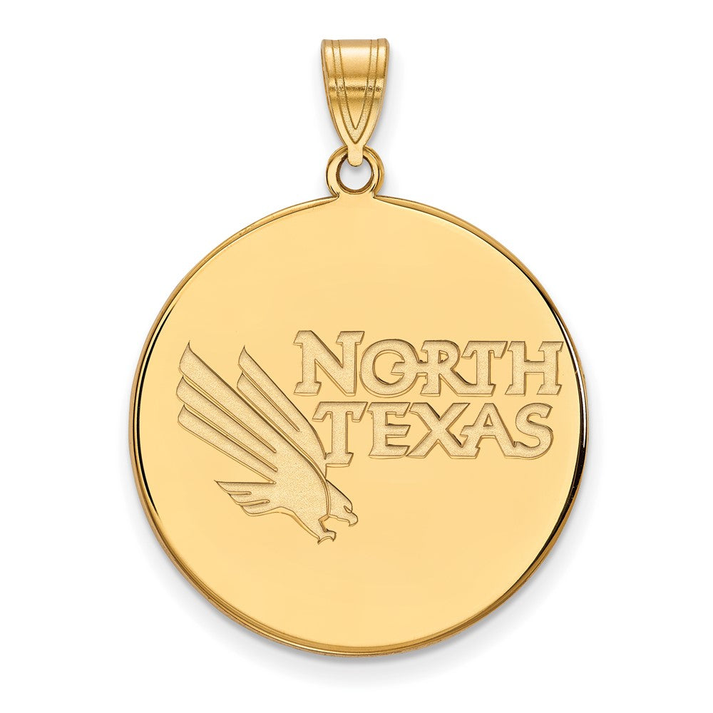 Sterling Silver Gold-plated University of North Texas XL Disc Pendant