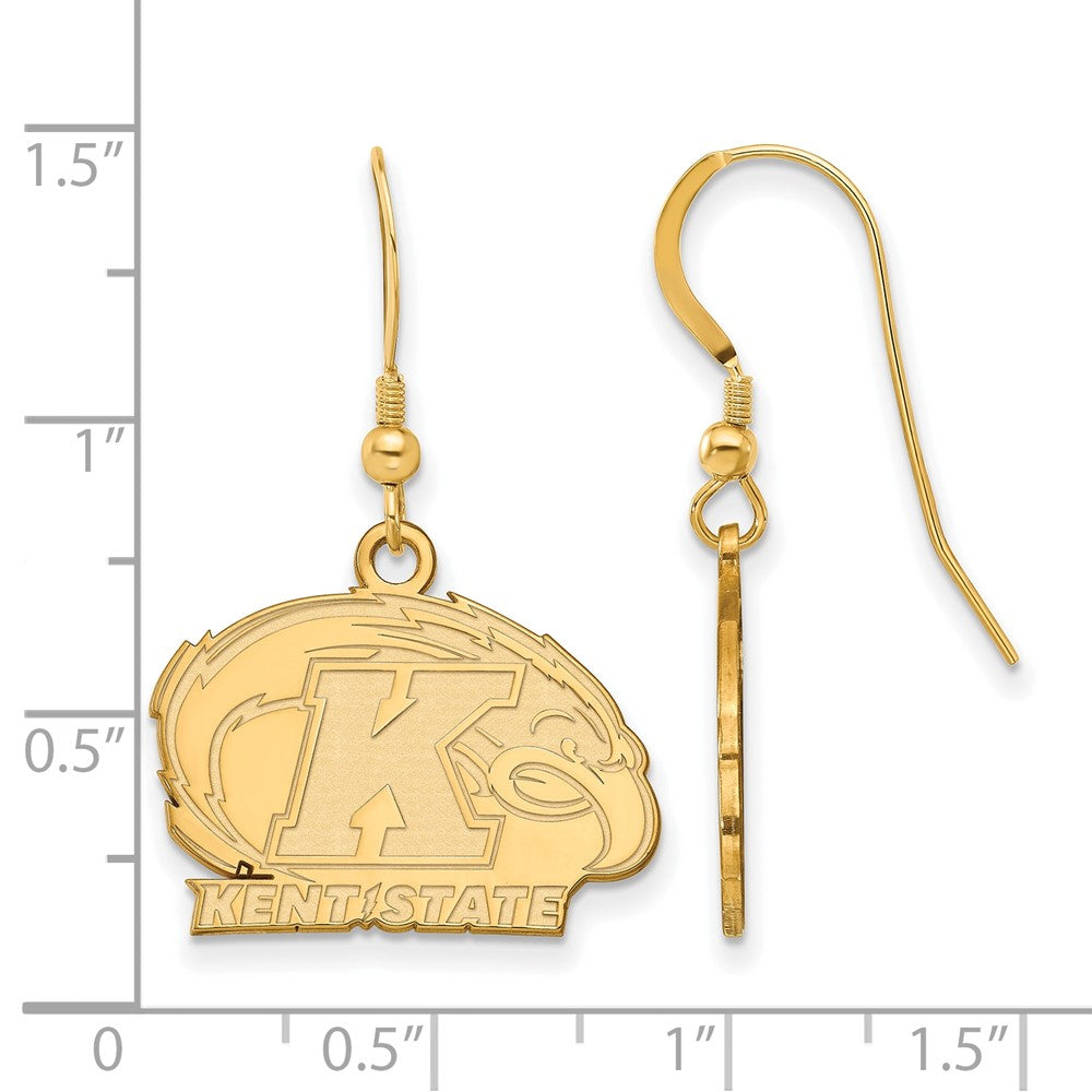 Sterling Silver Gold-plated Kent State Univ. Small Dangle Earrings