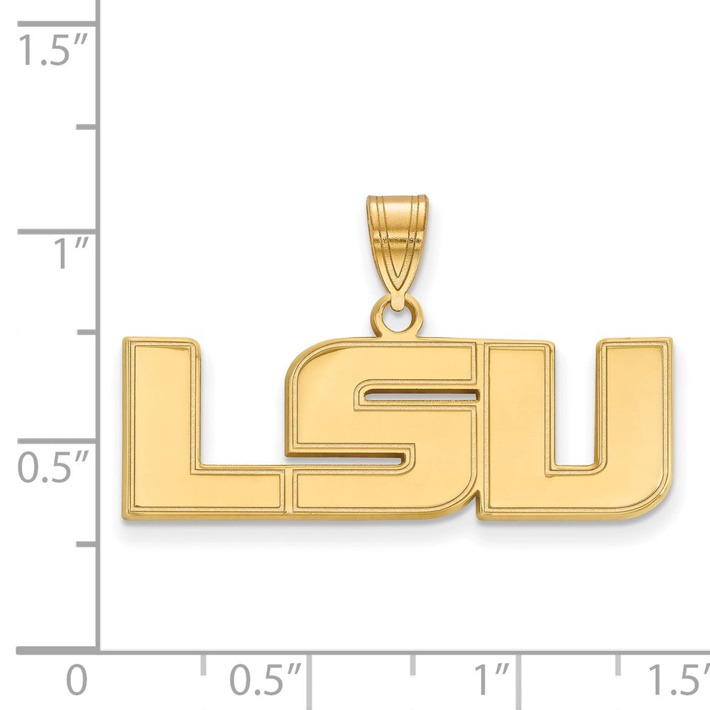 Sterling Silver Gold-plated Louisiana State U. Medium Pendant