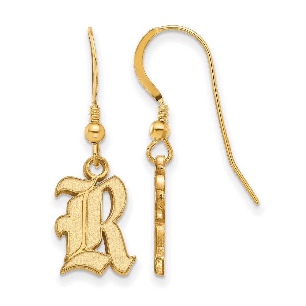 Sterling Silver Gold-plated Rice University Small Dangle Earrings