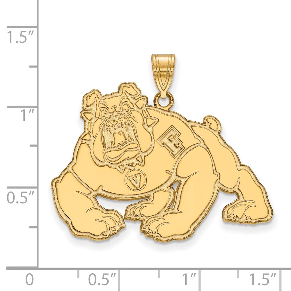 Sterling Silver Gold-plated California State U. Fresno XL Pendant