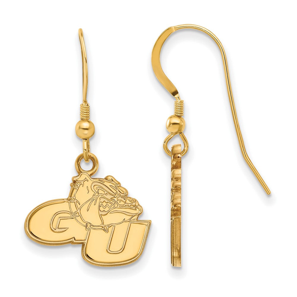 Sterling Silver Gold-plated Gonzaga University Small Dangle Earrings