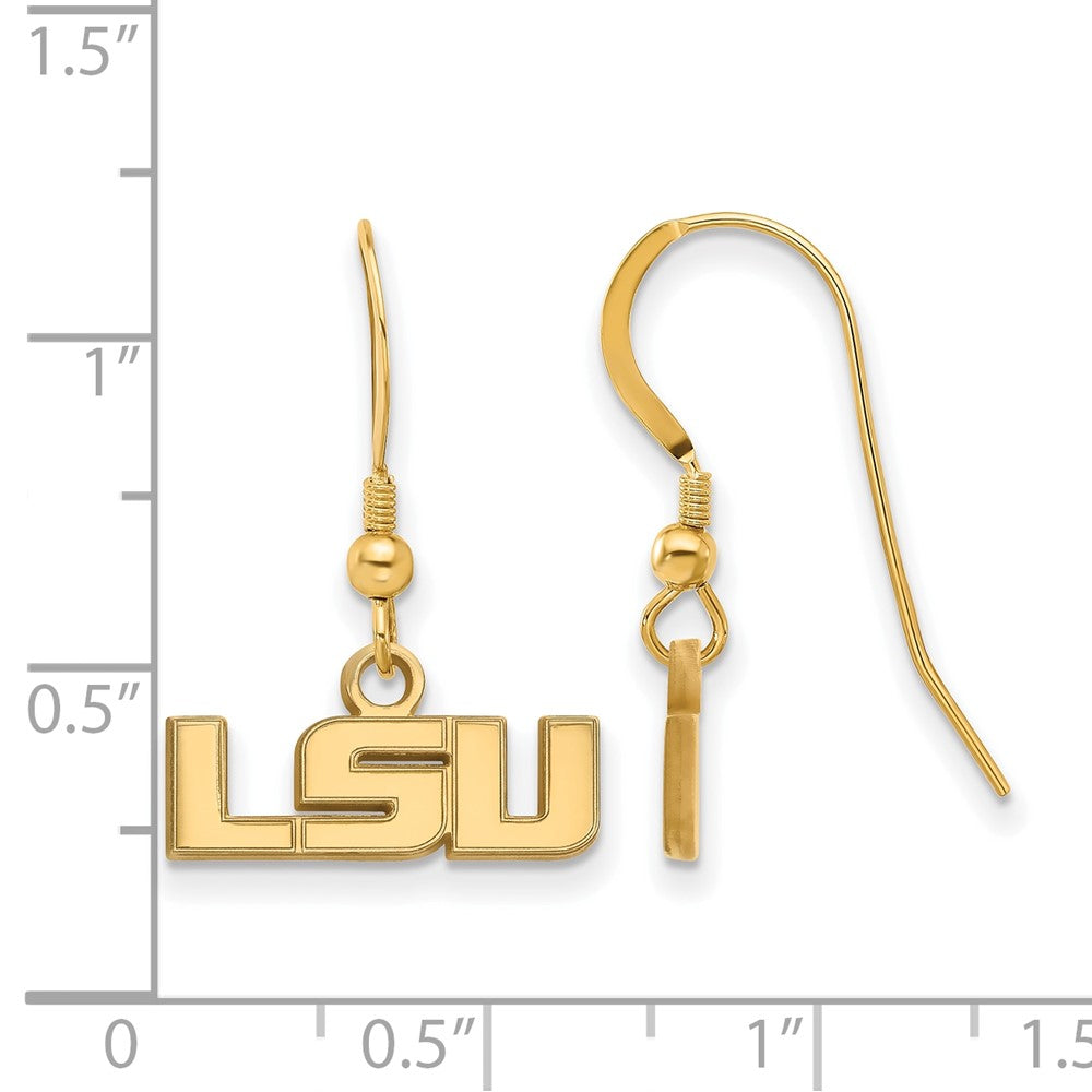 Sterling Silver Gold-plated Louisiana State U. XS Dangle Earrings