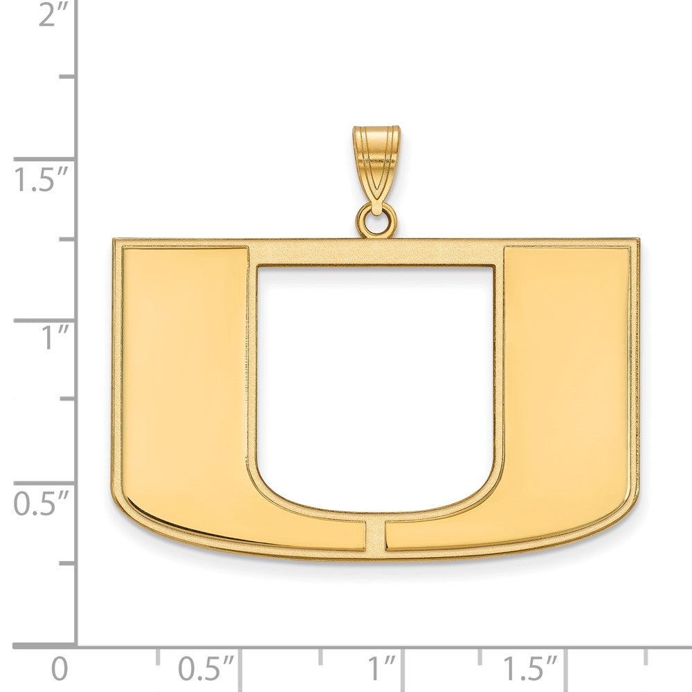 Sterling Silver Gold-plated University of Miami XL Pendant