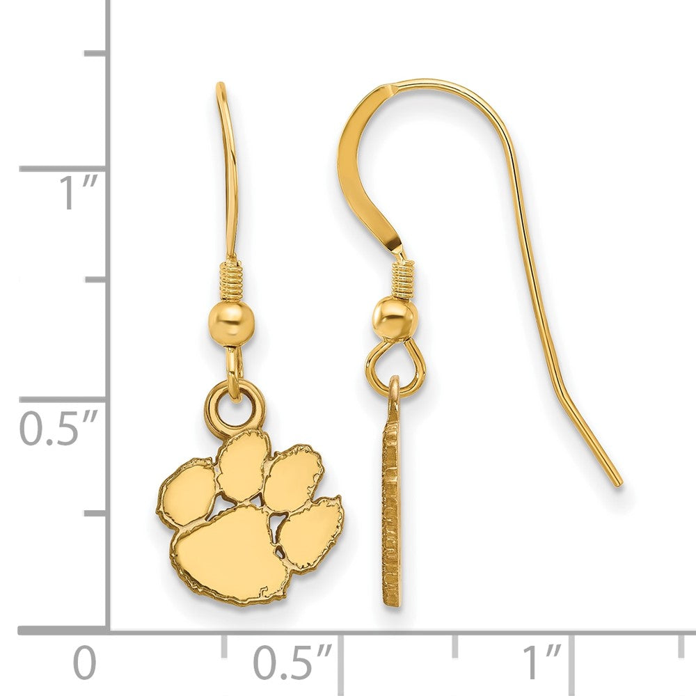 Sterling Silver Gold-plated Clemson University XS Dangle Earrings