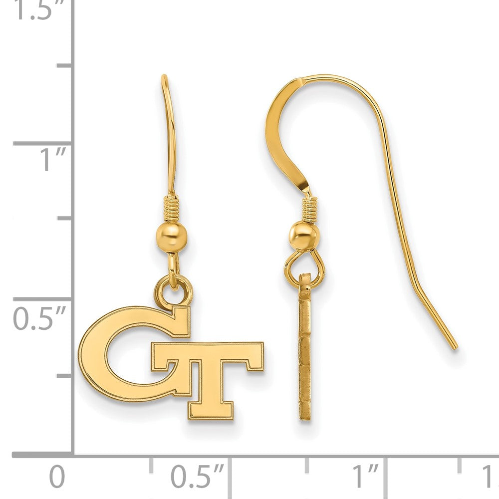 Sterling Silver Gold-plated Georgia Tech G-T Dangle Earrings