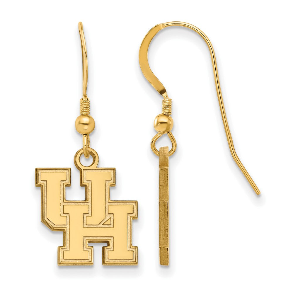 Sterling Silver Gold-plated University of Houston Small Dangle Earrings