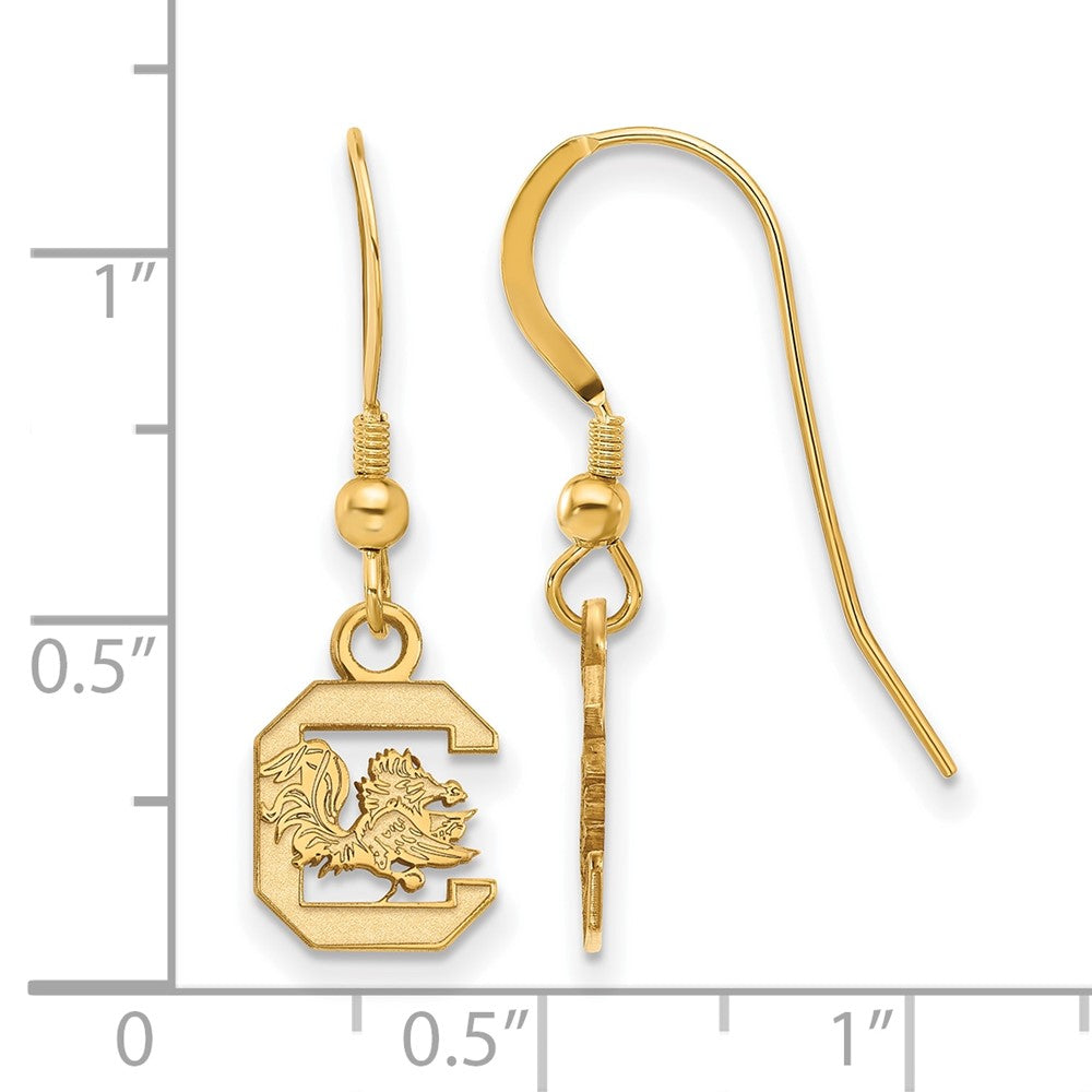Sterling Silver Gold-plated U. of South Carolina XS Dangle Earrings