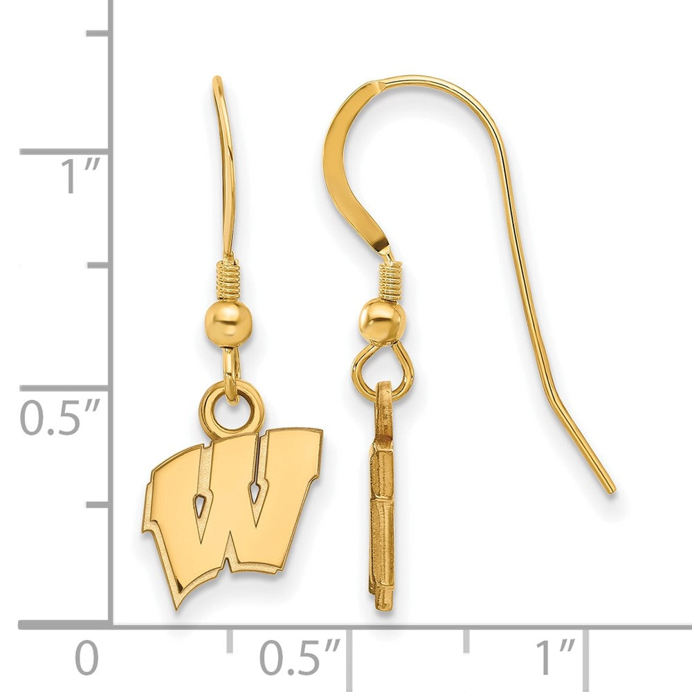 Sterling Silver Gold-plated Univ. of Wisconsin XS Dangle Earrings