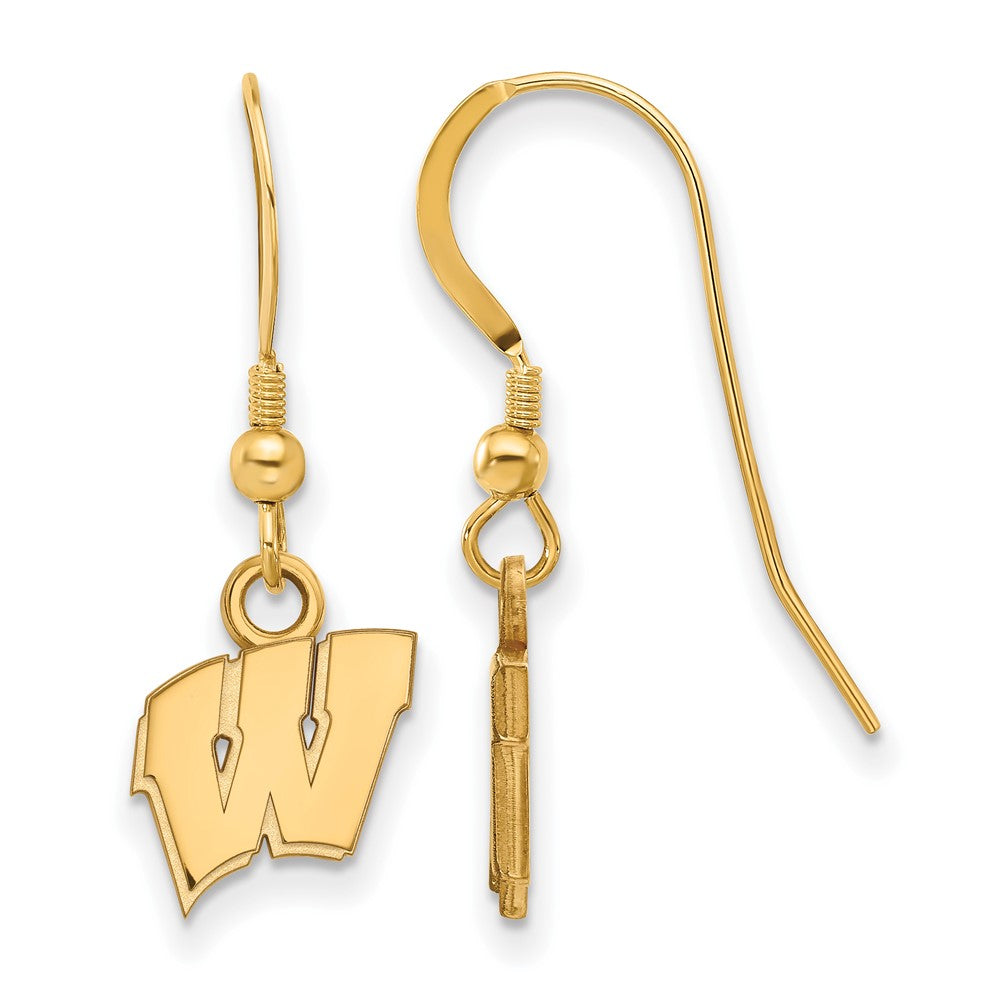 Sterling Silver Gold-plated Univ. of Wisconsin XS Dangle Earrings